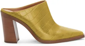 FOWT Women Crocodile Embossed Mules Chunky Stacked Heel Slippers Pointed Toe Backless Slides Sandals Slip On Work Daily Casual Dress Shoes Size 4-16 US