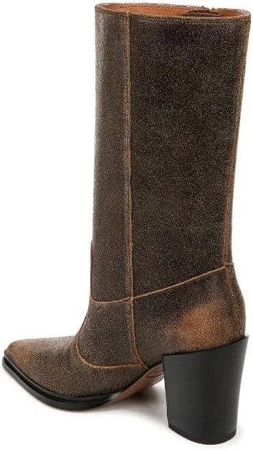 Franco Sarto Womens Jaxon Mid Calf Heeled Boot