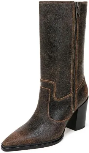 Franco Sarto Womens Jaxon Mid Calf Heeled Boot