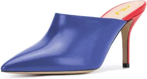 FSJ Women Basic Pointed Toe Mules Stiletto Heels Sandals Slip On Evening Party Shoes Size 4-15 US