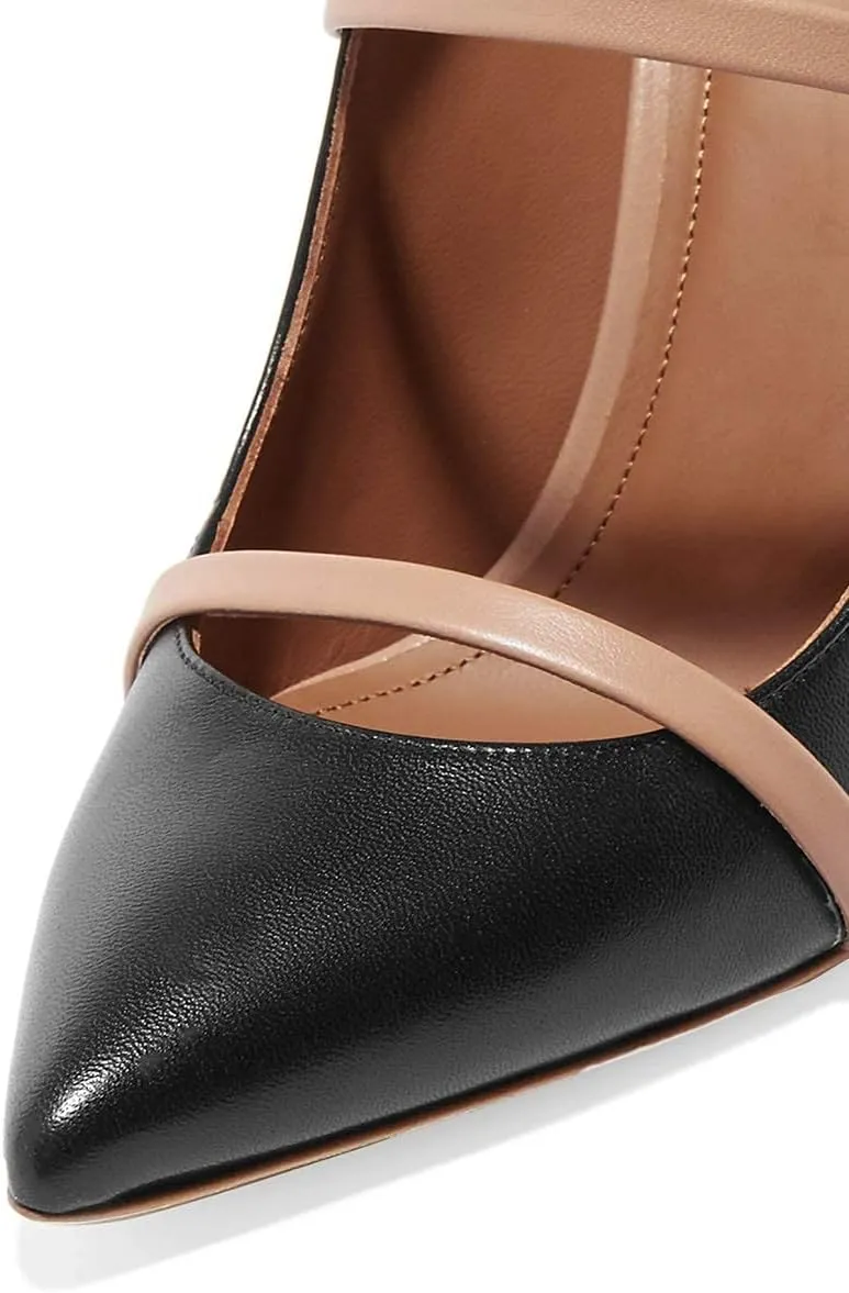 FSJ Women Fashion Pointy Toe Mules Sandals High Heels Pumps Double Straps Slide Sandals Casual Summer Outfit Shoes Size 4-15 M US