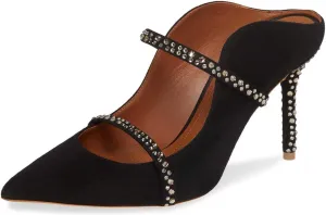 FSJ Women Fashion Pointy Toe Mules Sandals High Heels Pumps Double Straps Slide Sandals Casual Summer Outfit Shoes Size 4-15 M US