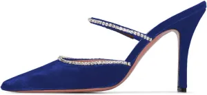 FSJ Women Sexy Rhinestone Slide Mules Pumps Pointed Strappy High Heels Sandals for Party Evening Shoes