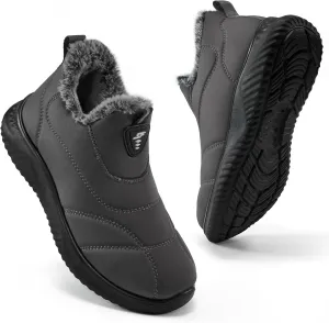 FUDYNMALC Womens Snow Boots Winter Shoes: Warm Fur Lined Slip On Ankle Booties Water Resistant Comfortable Outdoor Boot Lightweight