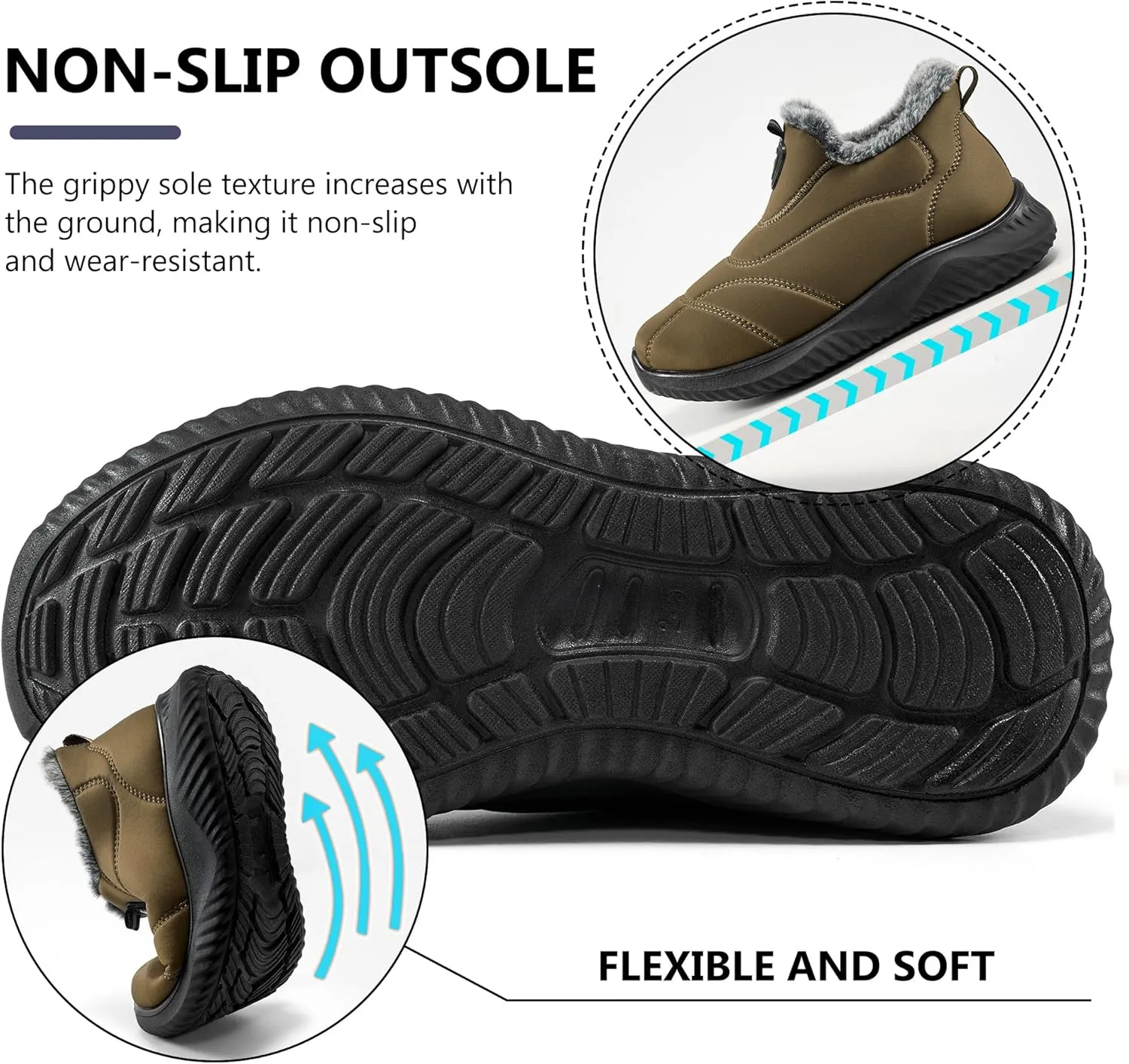 FUDYNMALC Womens Snow Boots Winter Shoes: Warm Fur Lined Slip On Ankle Booties Water Resistant Comfortable Outdoor Boot Lightweight