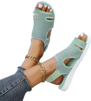 Fululuer Women Summer Washable Slingback Orthopedic Slide Sport Sandals,Super Comfy Sports Knit Sandals Mesh Soft Sole Fashion Women's Shoes Walking Sandals Women Arch Support Wide Width Sandals
