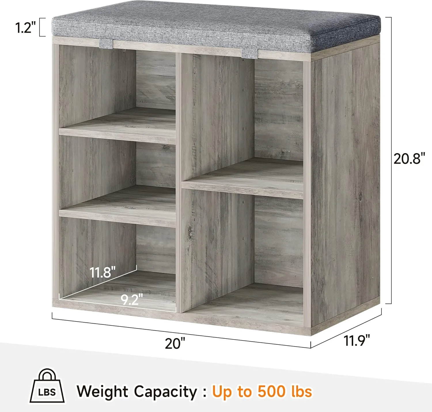 GAOMON Adjustable Shoe Bench with Cushioned Seat & Cubby Storage – Versatile Entryway Organizer for Hallways, Living Rooms, Closets, and Small Spaces