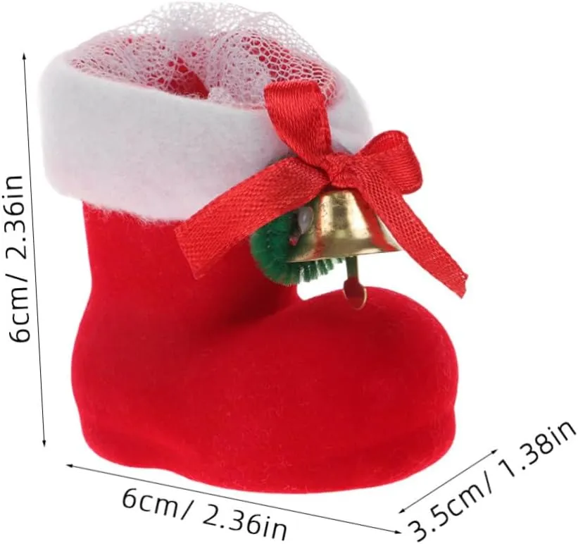 Garneck Holiday Candy Boots Set 8 Pack Reusable Christmas Decorative Boots for Boys and Girls Candy Stocking Decor