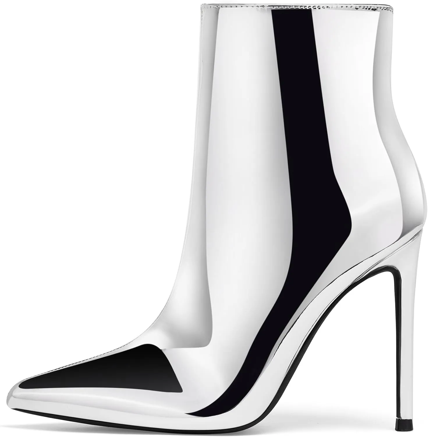GENSHUO Ankle Boots For Women Pointed Toe 4 Inch High Heel Zipper Stiletto Heels Fall Booties