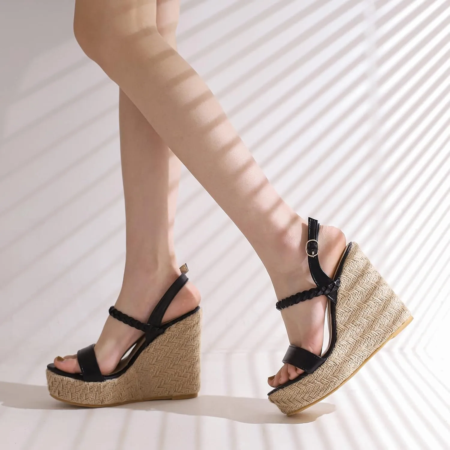 Gicoiz Espadrilles Wedges Women Classic Platform Embroidered Sandals