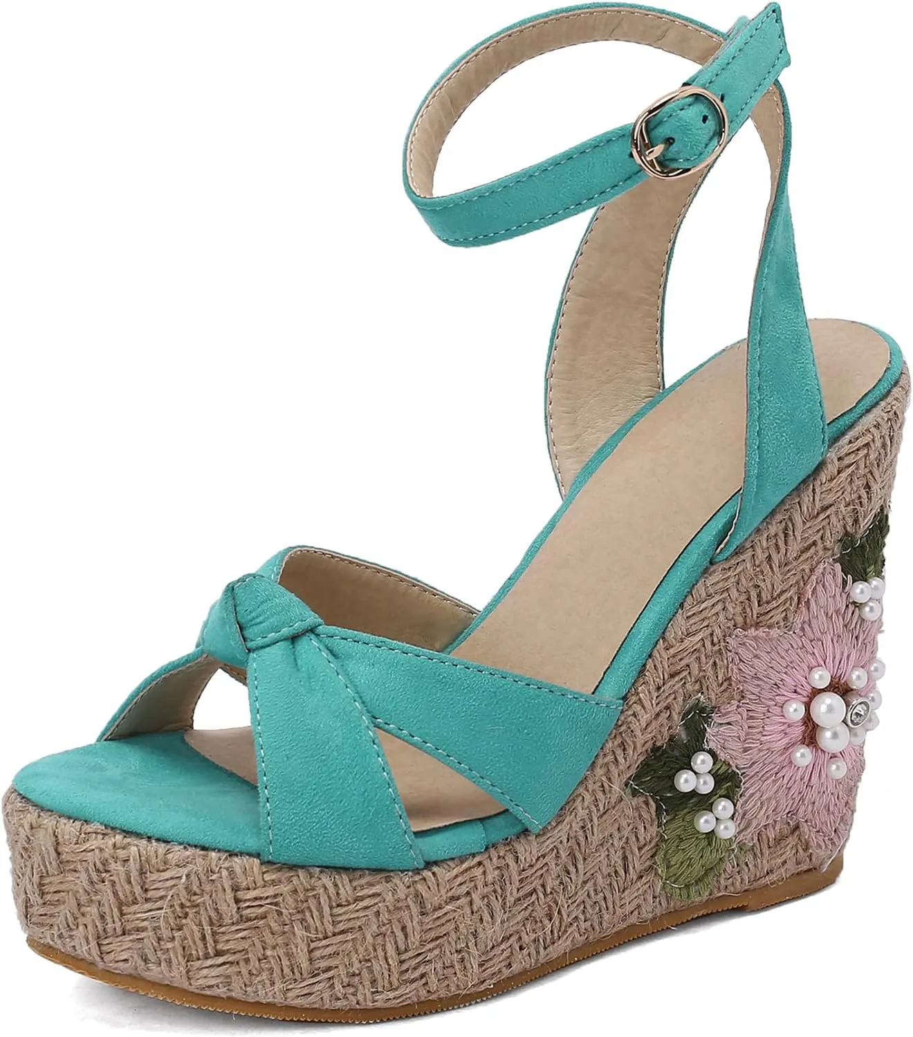 Gicoiz Espadrilles Wedges Women Classic Platform Embroidered Sandals