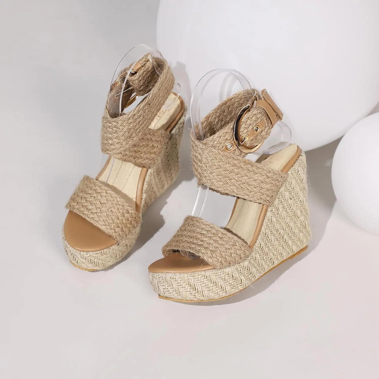 Gicoiz Espadrilles Wedges Women Classic Platform Embroidered Sandals