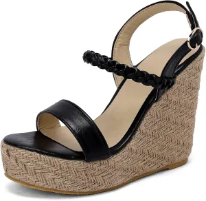 Gicoiz Espadrilles Wedges Women Classic Platform Embroidered Sandals