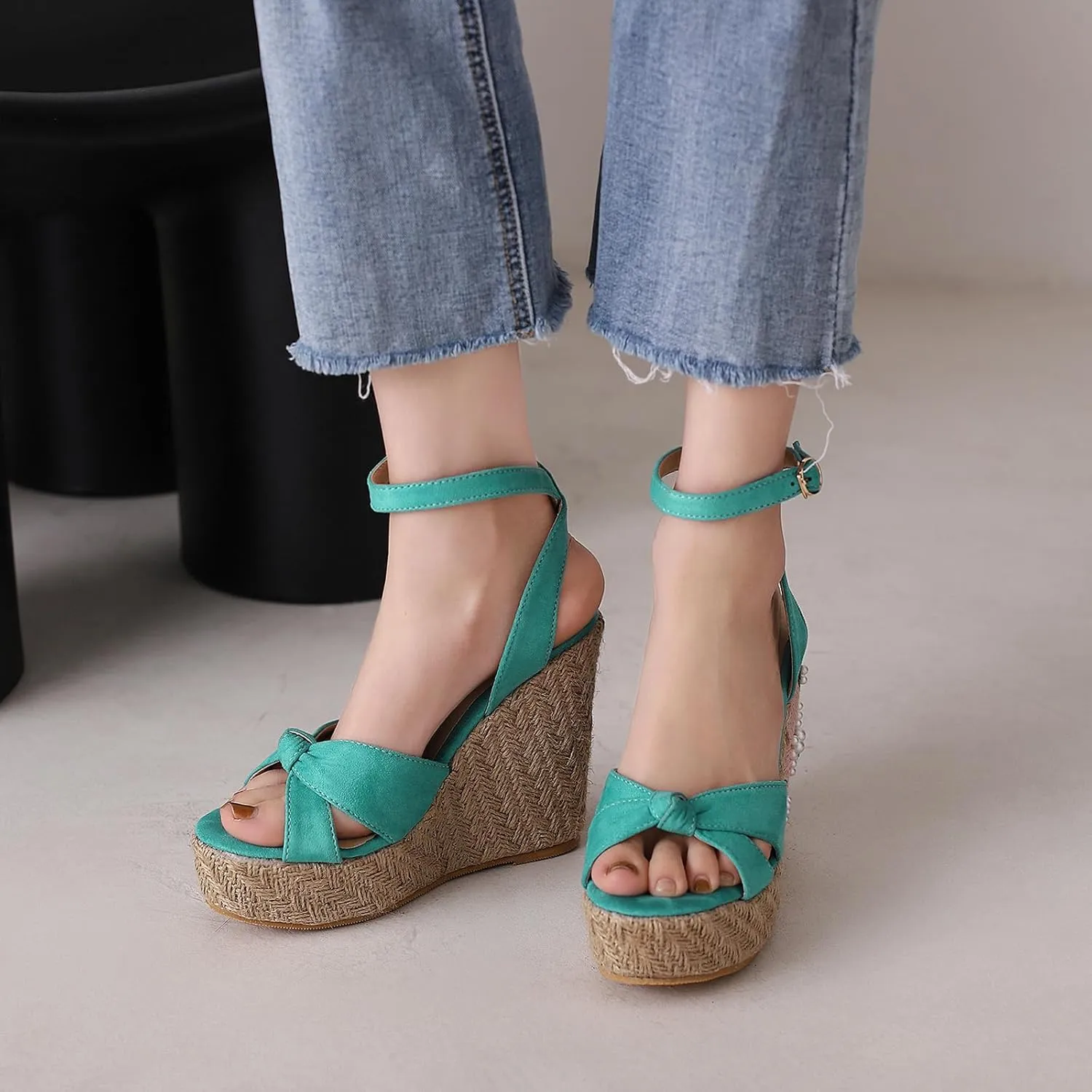 Gicoiz Espadrilles Wedges Women Classic Platform Embroidered Sandals
