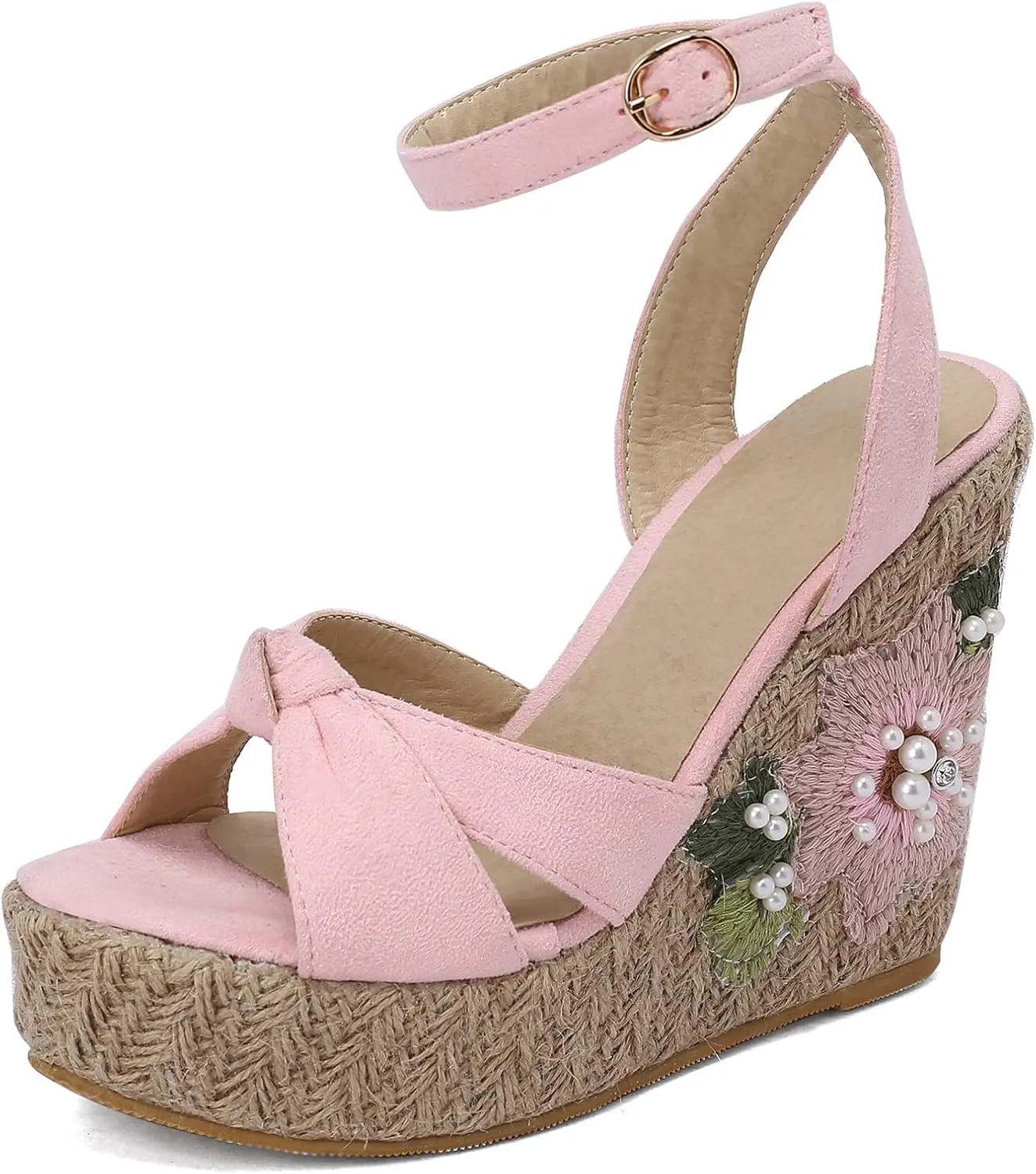 Gicoiz Espadrilles Wedges Women Classic Platform Embroidered Sandals