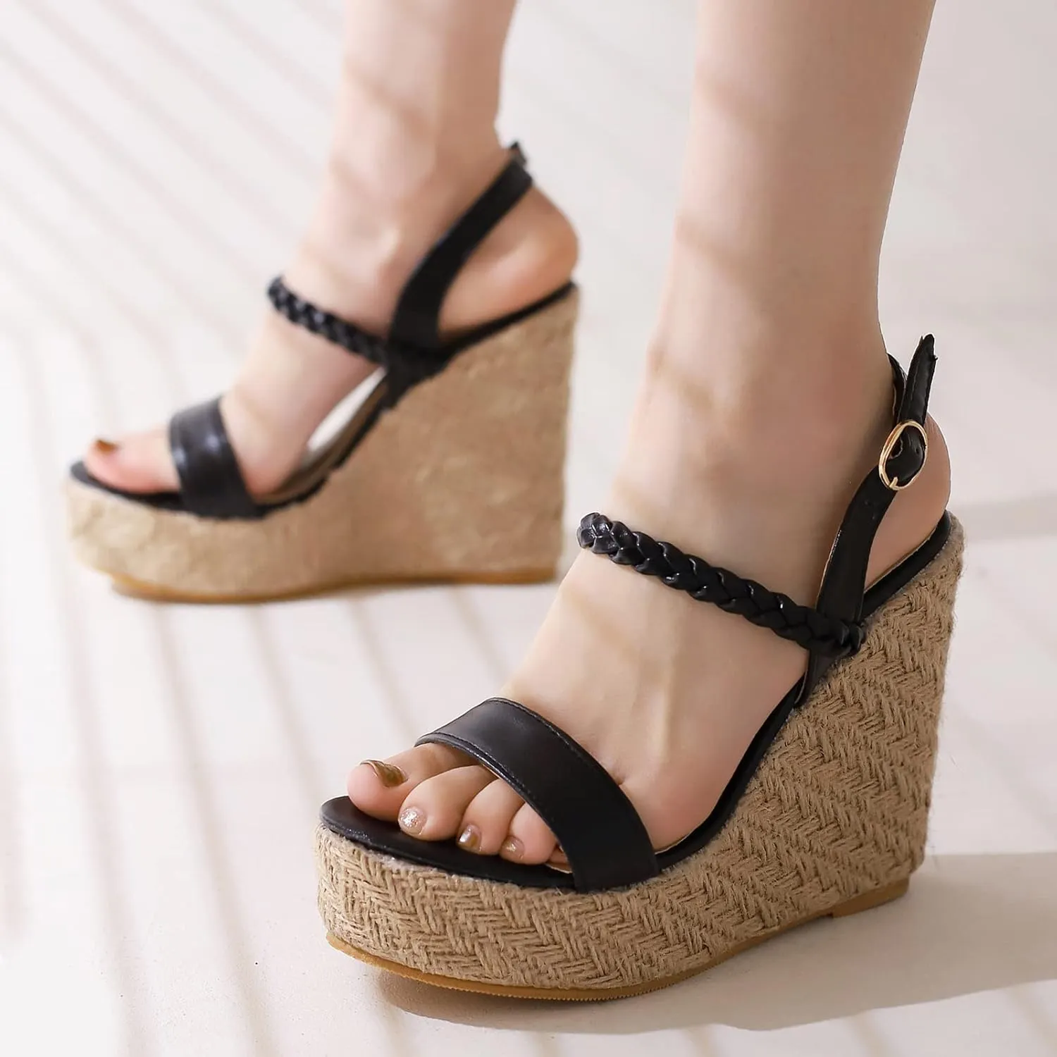 Gicoiz Espadrilles Wedges Women Classic Platform Embroidered Sandals
