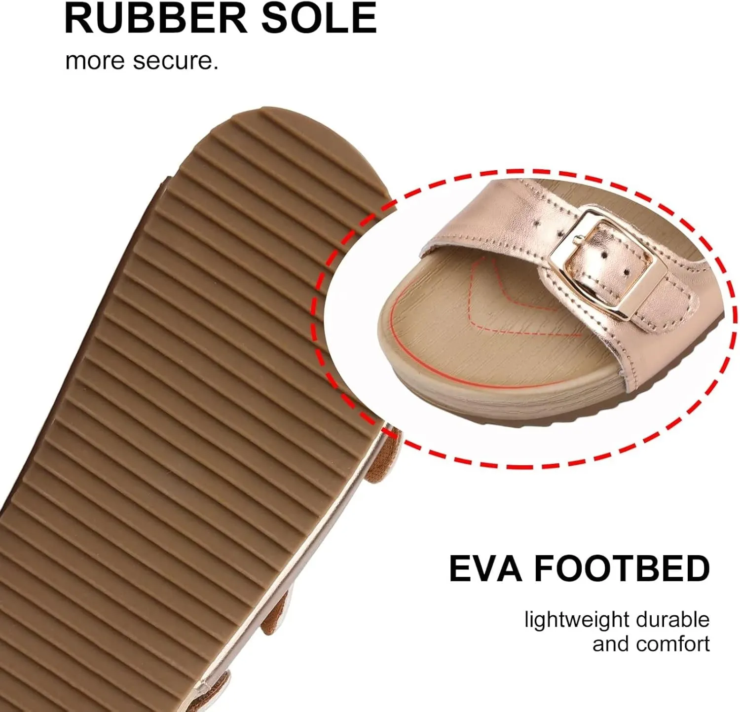 Girls Boys Sandal Adjustable Double Buckle Casual Flat Open Toe Lightweight Summer Shoes Hook Loop Sandal for Toddler Little Big Kid