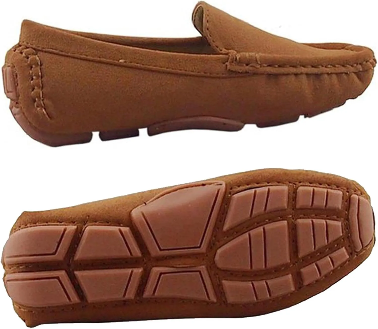 Girls Boys Suede Leather Slip-on Loafers Casual Boat Shoes Dress Shoes Oxford Flats