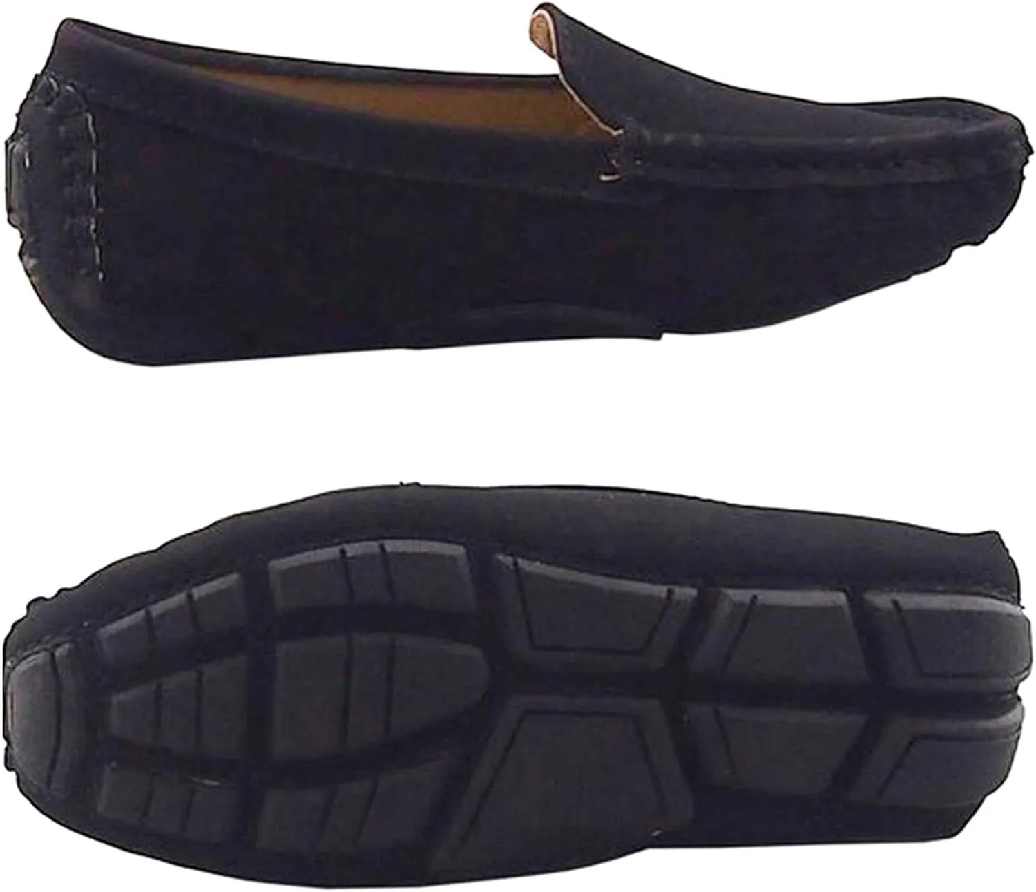 Girls Boys Suede Leather Slip-on Loafers Casual Boat Shoes Dress Shoes Oxford Flats