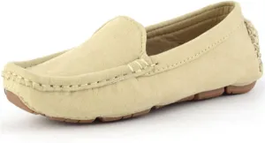 Girls Boys Suede Leather Slip-on Loafers Casual Boat Shoes Dress Shoes Oxford Flats