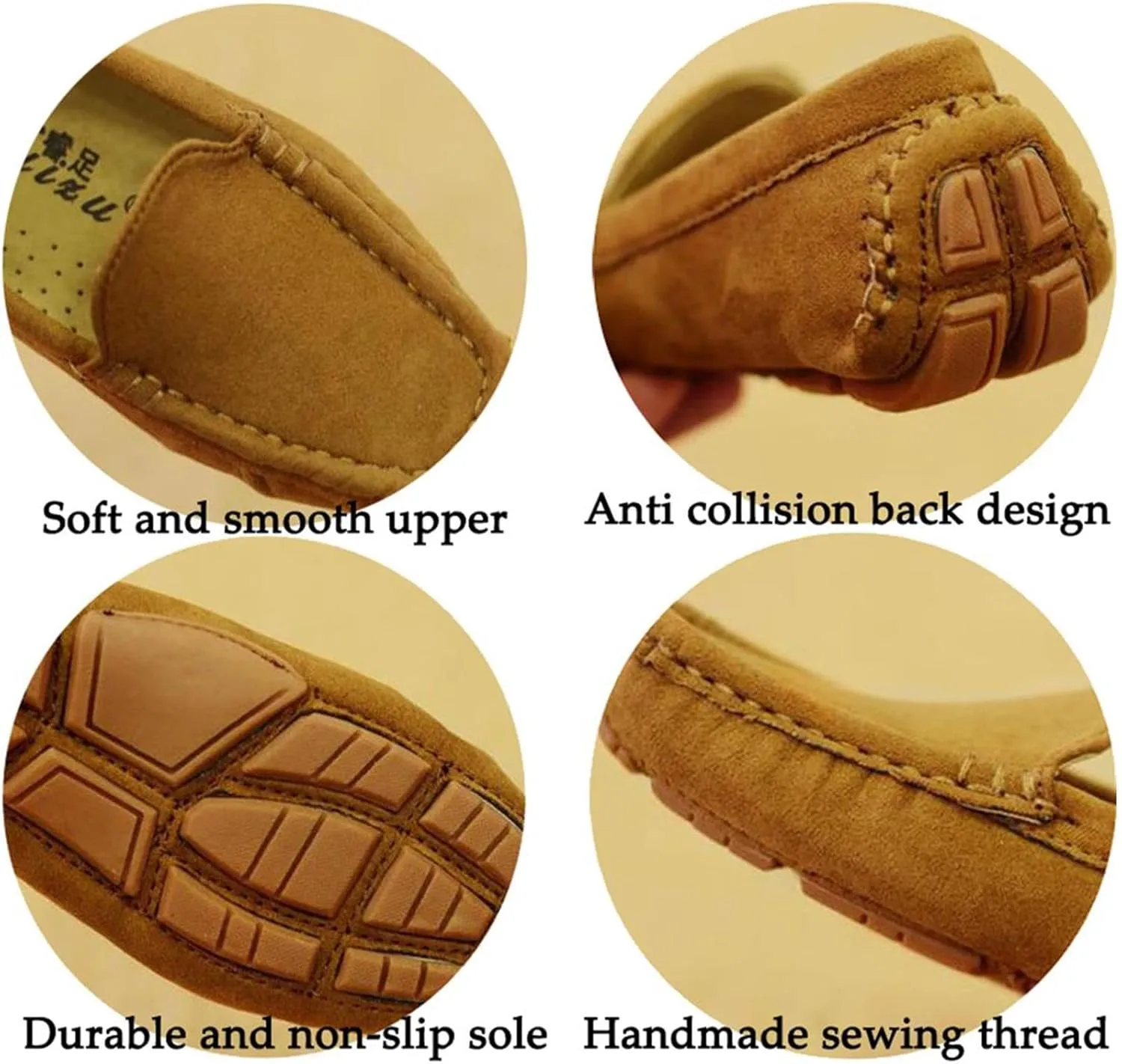 Girls Boys Suede Leather Slip-on Loafers Casual Boat Shoes Dress Shoes Oxford Flats