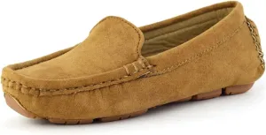 Girls Boys Suede Leather Slip-on Loafers Casual Boat Shoes Dress Shoes Oxford Flats