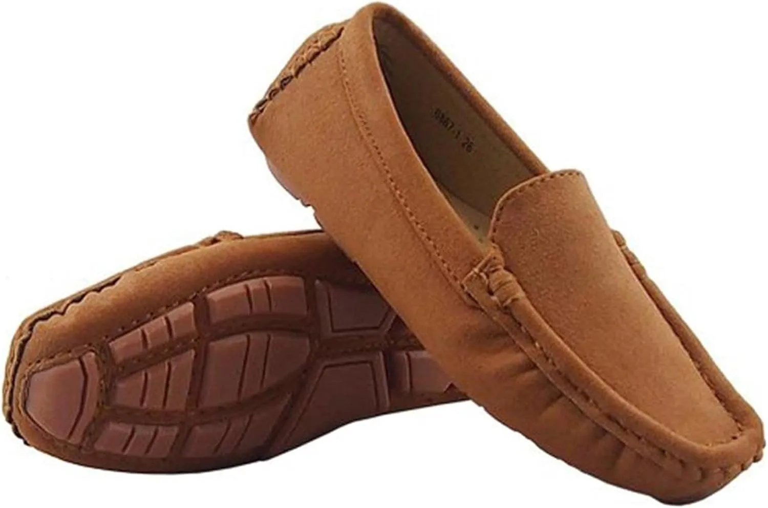 Girls Boys Suede Leather Slip-on Loafers Casual Boat Shoes Dress Shoes Oxford Flats