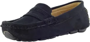 Girls Boys Suede Leather Slip-on Loafers Comfort Moccasin Casual Boat Shoes Uniform Dress Shoes