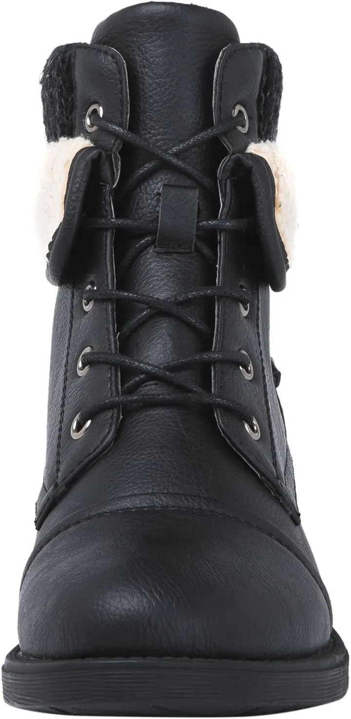 GLOBALWIN Women's Combat Boots Dressy Lace Up Ankle Boots For Women Low Heel