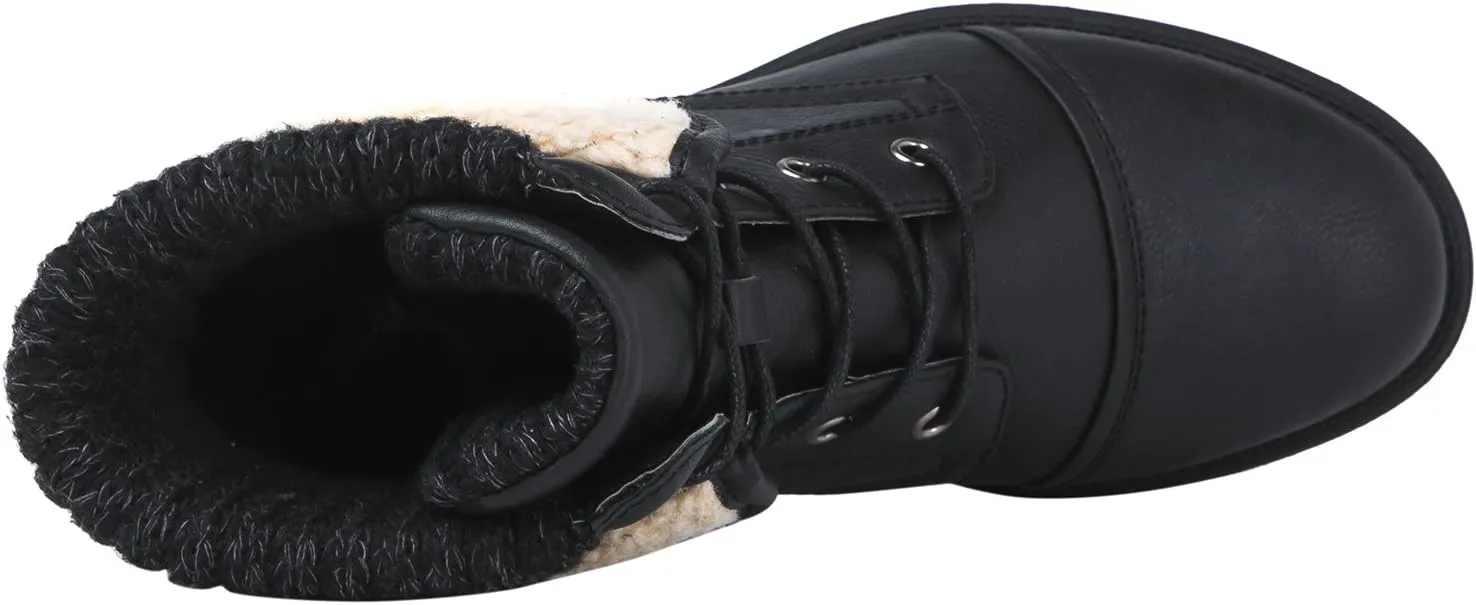 GLOBALWIN Women's Combat Boots Dressy Lace Up Ankle Boots For Women Low Heel