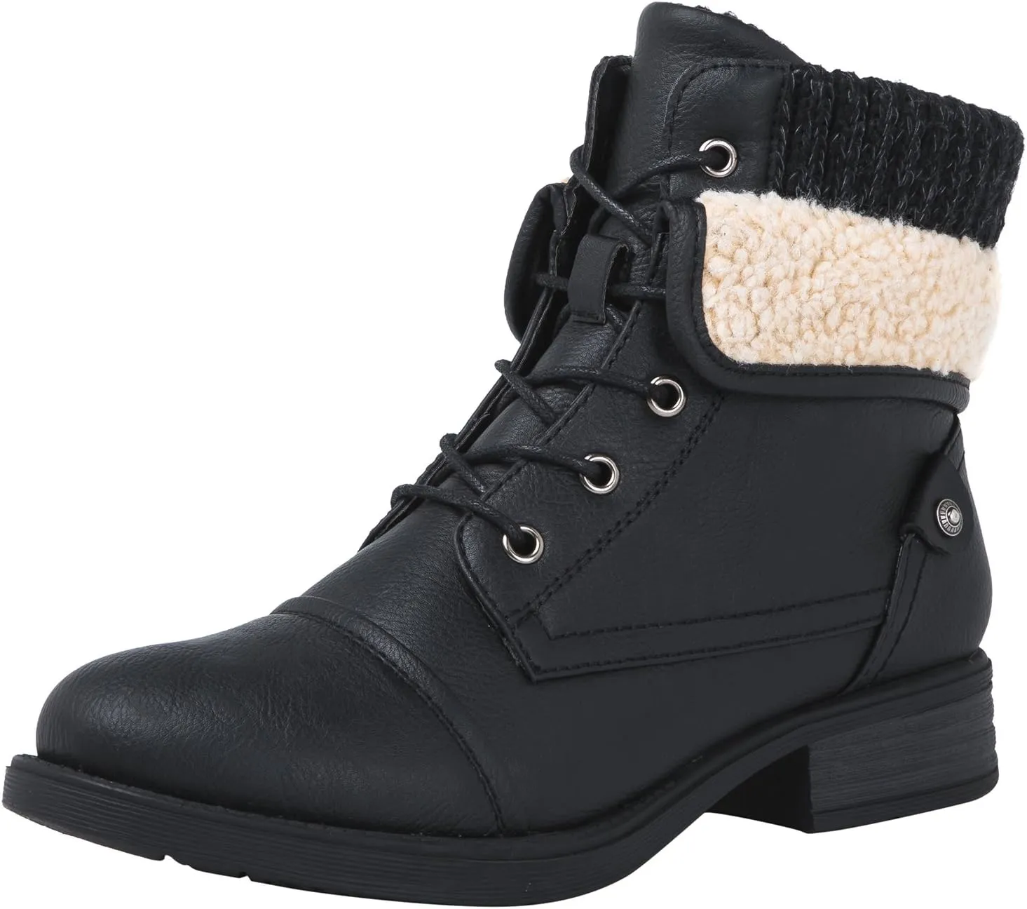 GLOBALWIN Women's Combat Boots Dressy Lace Up Ankle Boots For Women Low Heel
