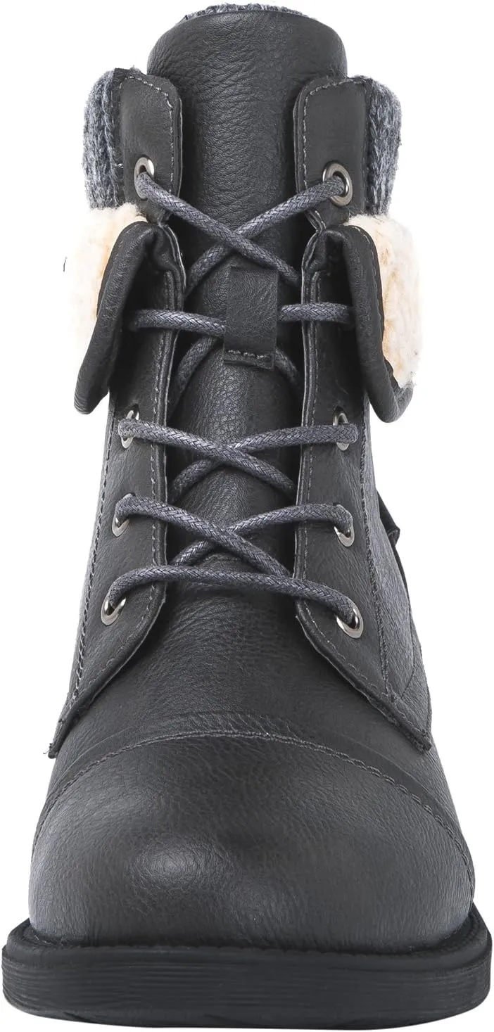 GLOBALWIN Women's Combat Boots Dressy Lace Up Ankle Boots For Women Low Heel