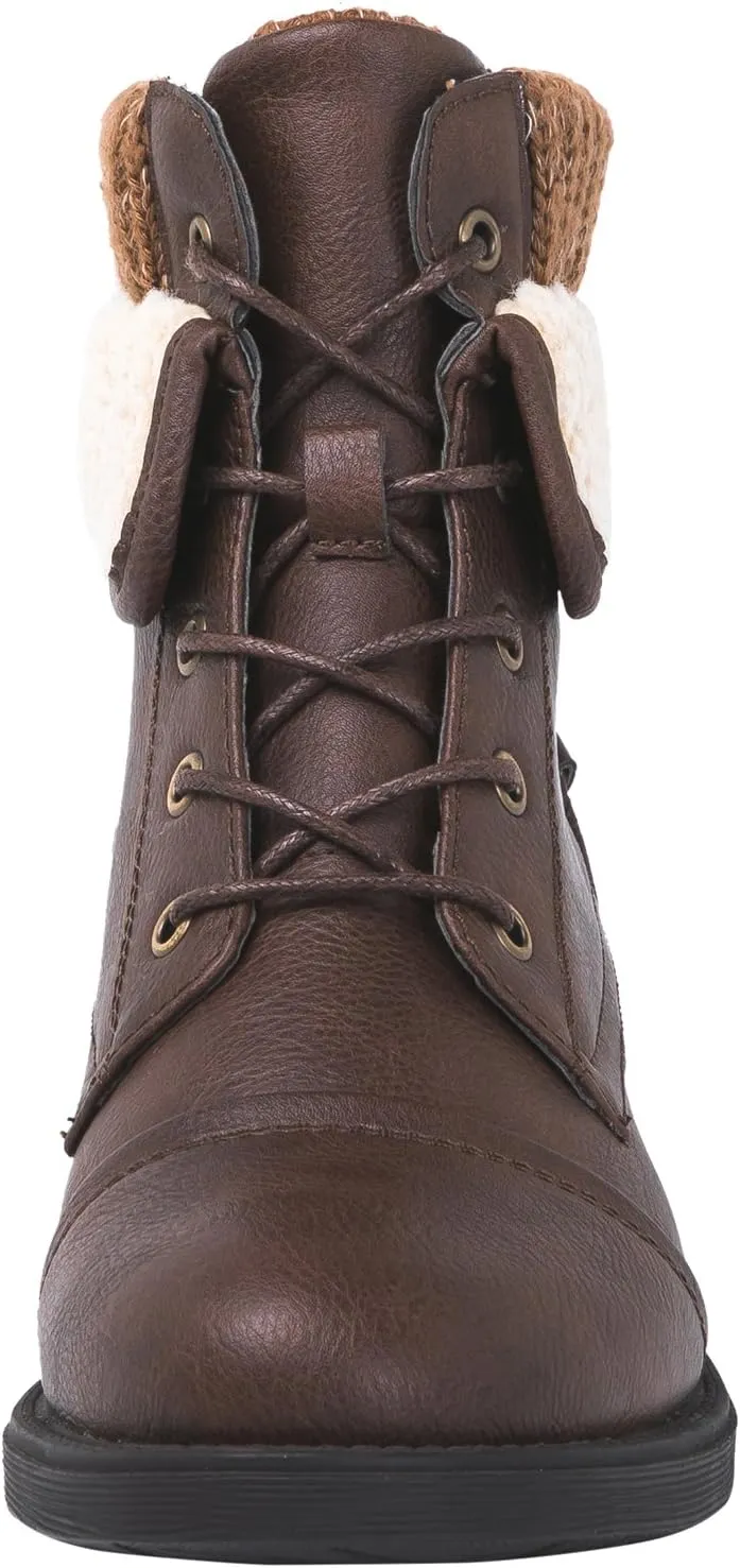 GLOBALWIN Women's Combat Boots Dressy Lace Up Ankle Boots For Women Low Heel