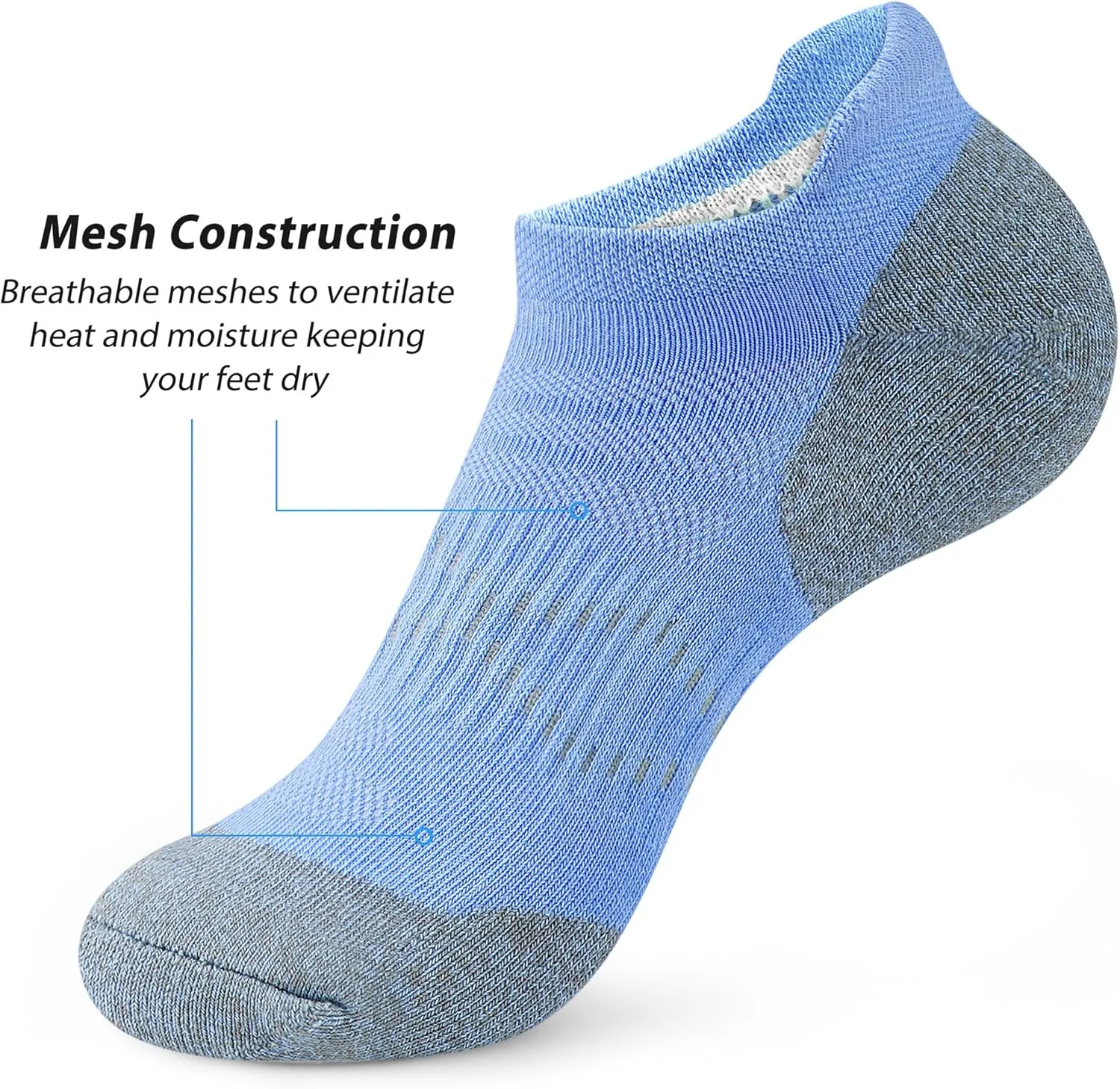 Gonii Ankle Socks Womens Running Athletic No Show Socks Cushioned 5-Pairs
