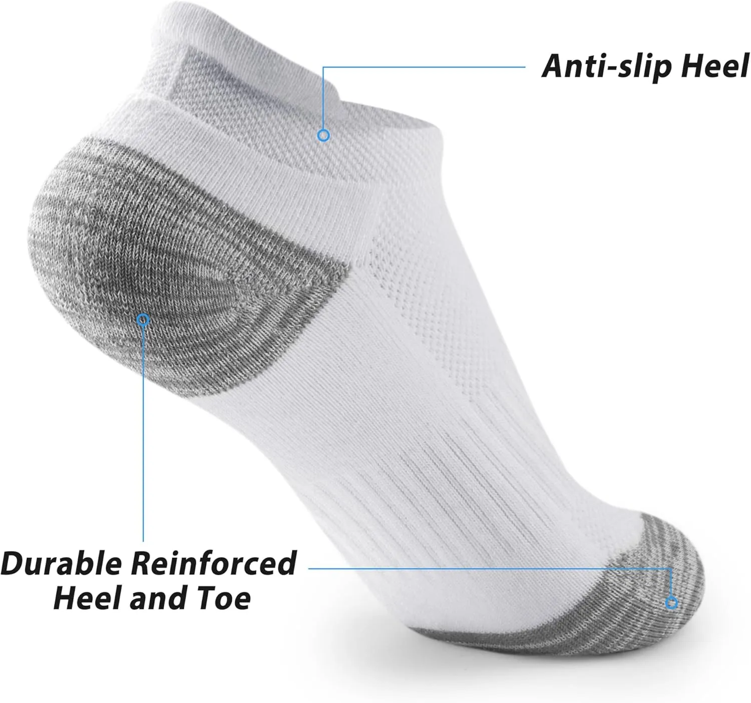 Gonii Ankle Socks Womens Running Athletic No Show Socks Cushioned 5-Pairs