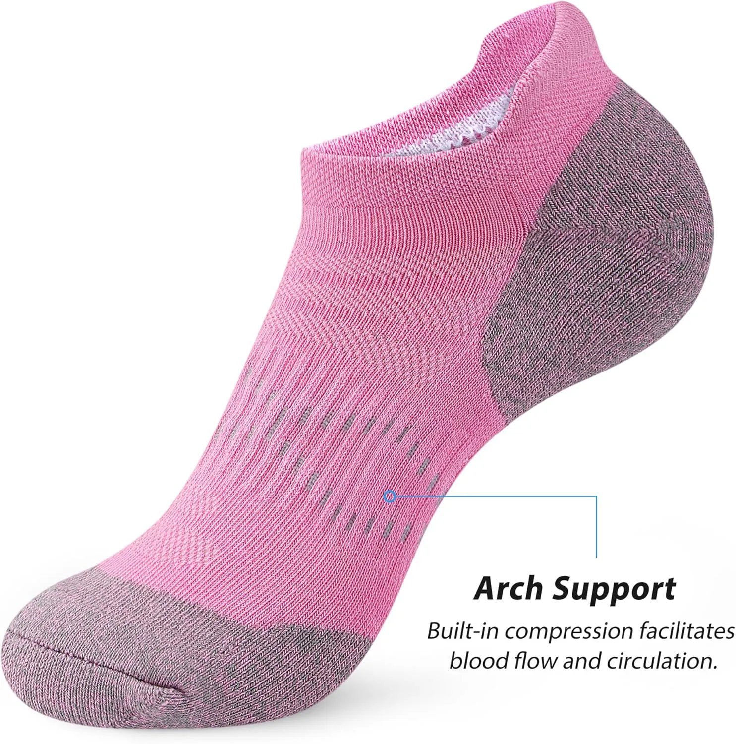 Gonii Ankle Socks Womens Running Athletic No Show Socks Cushioned 5-Pairs