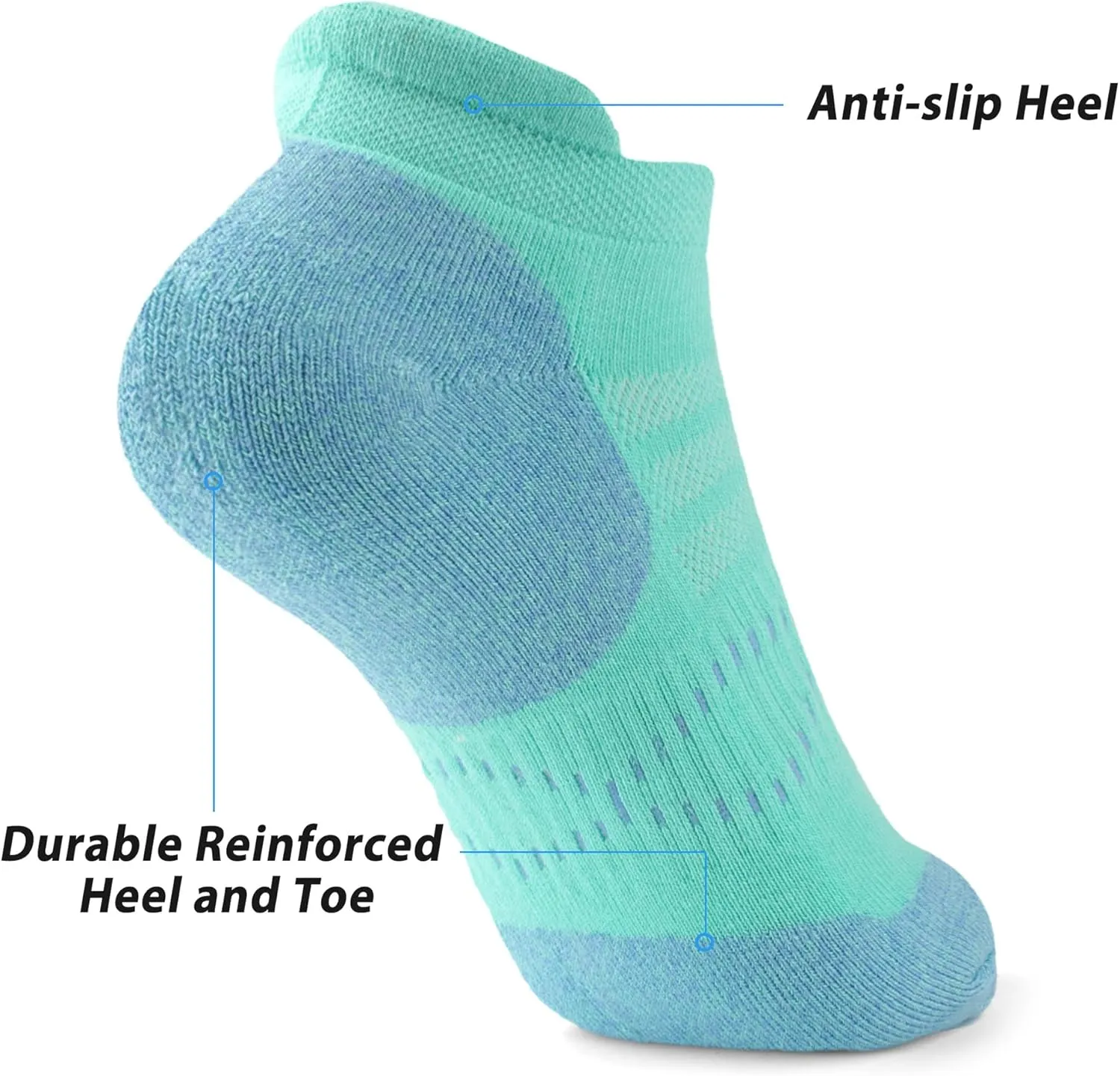 Gonii Ankle Socks Womens Running Athletic No Show Socks Cushioned 5-Pairs