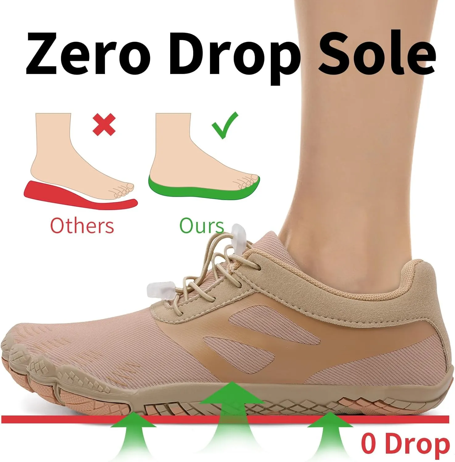 Grand Attack Barefoot Shoes Women Wide Toe Box Zero Drop Wrestling Weightlifting Gym Fitness Shoes Breathable Lightweight