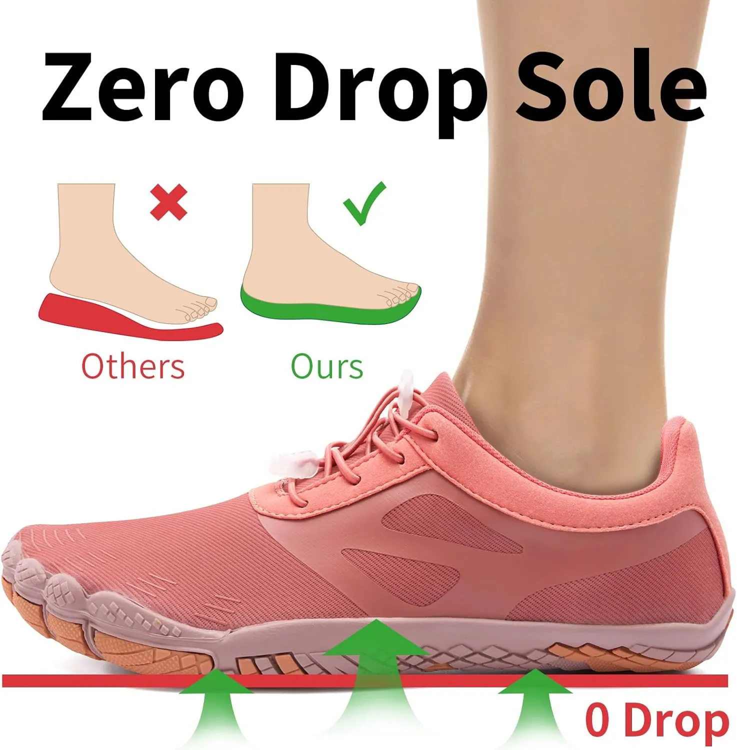 Grand Attack Barefoot Shoes Women Wide Toe Box Zero Drop Wrestling Weightlifting Gym Fitness Shoes Breathable Lightweight