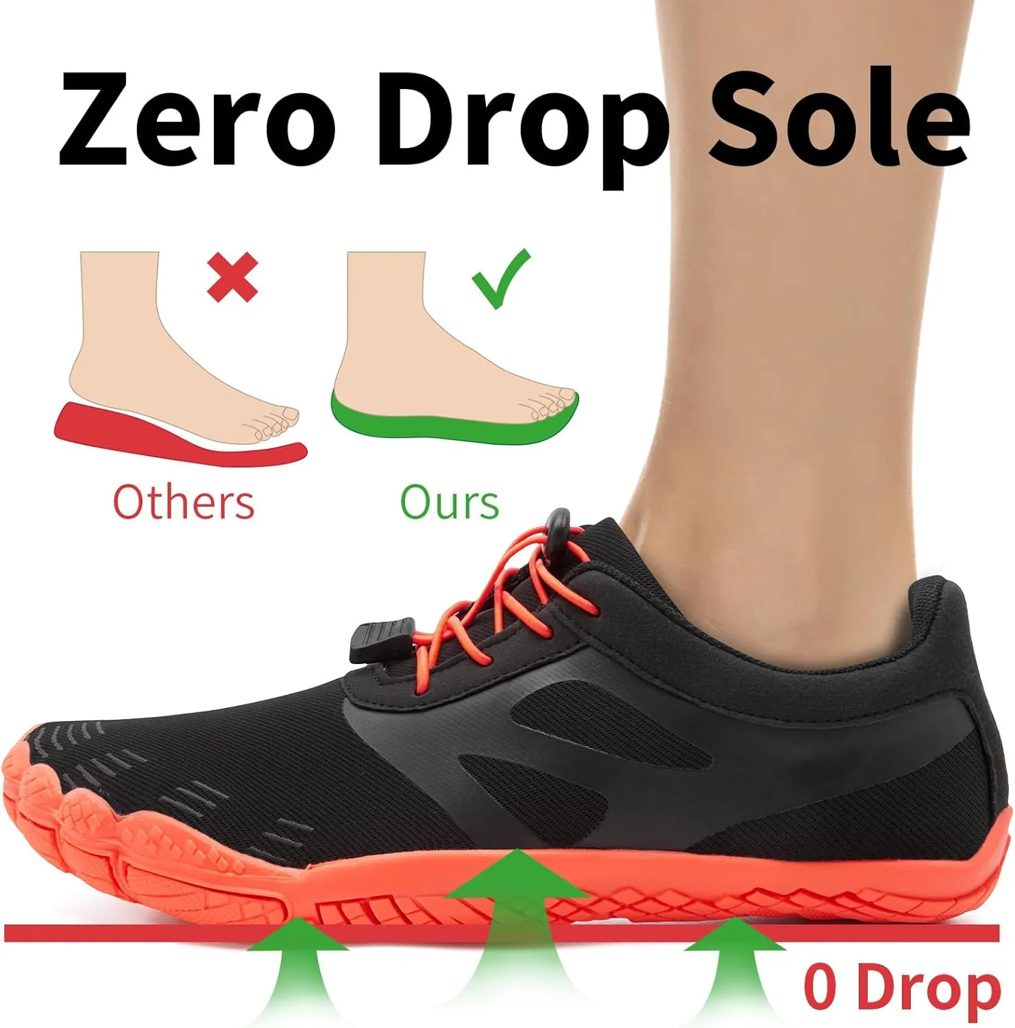 Grand Attack Barefoot Shoes Women Wide Toe Box Zero Drop Wrestling Weightlifting Gym Fitness Shoes Breathable Lightweight