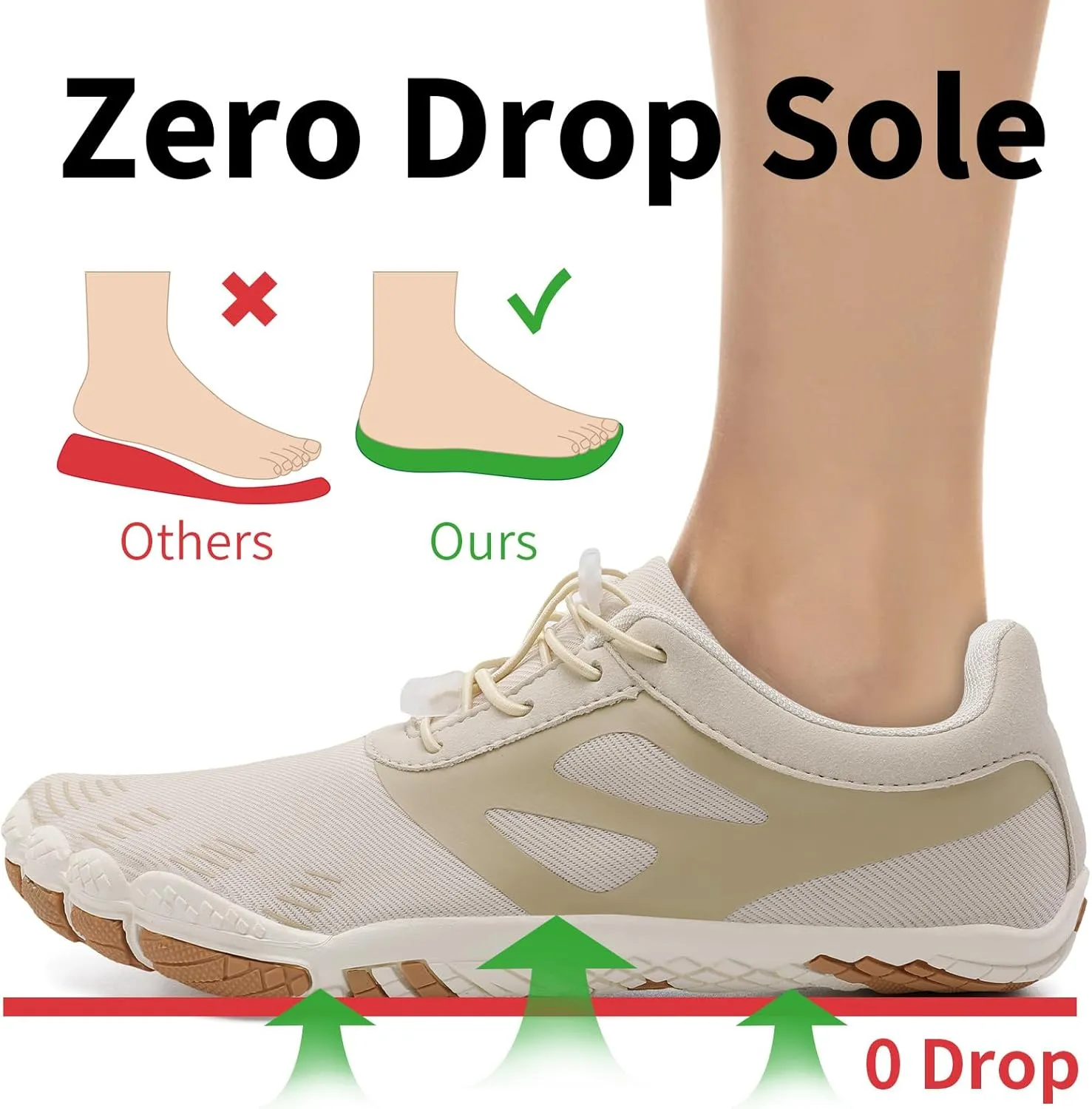 Grand Attack Barefoot Shoes Women Wide Toe Box Zero Drop Wrestling Weightlifting Gym Fitness Shoes Breathable Lightweight