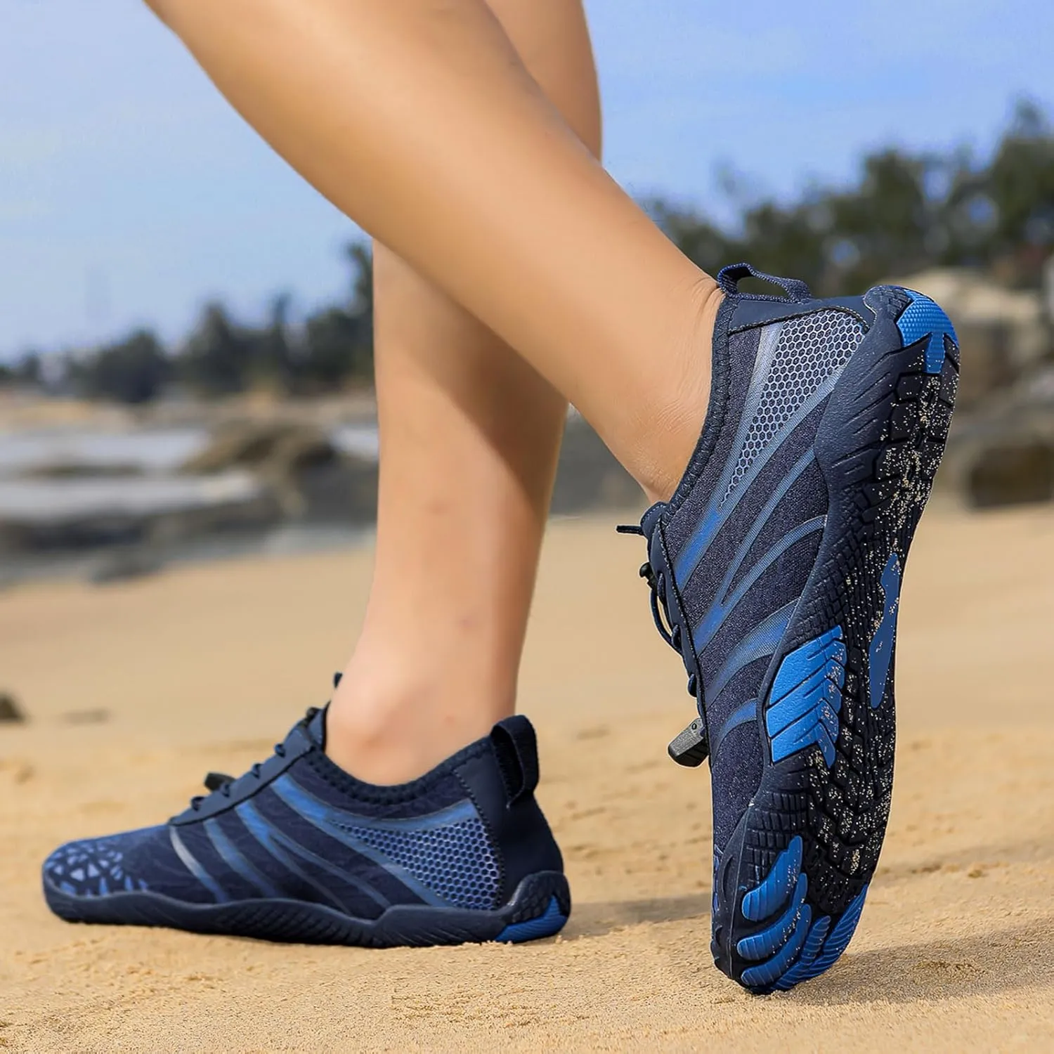 Grounded Footwear for Women Men Lightweight Breathable Non-Slip Athletic Footwear,Wide Toe & Non-Slip Barefoot Shoes Swimming Surf Hiking Walking Quick Dry Water Shoes.Outdoor Casual Comfort Wear