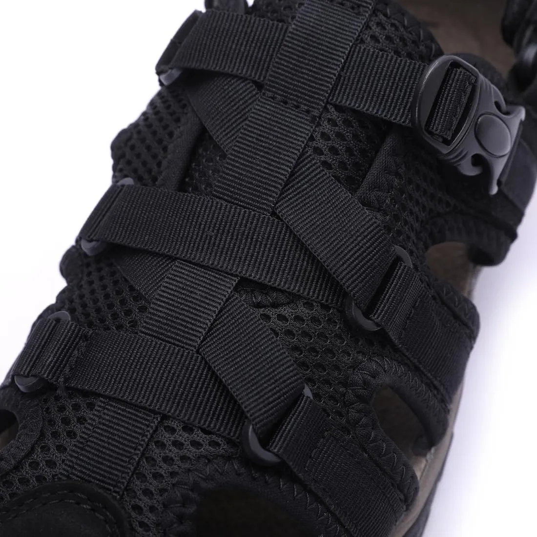 Harssidanzar Hiking Genuine Leather Sandals,Men Wide Adjustable Arch Support Closed Toe Water Shoes For Summer Walking Trail River Fishing Outdoor Sports KM222US