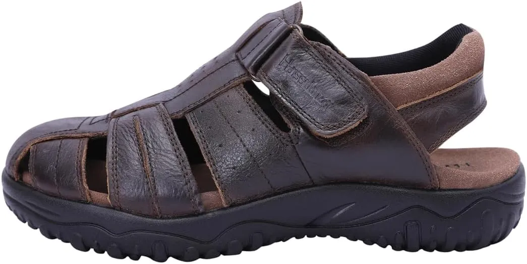 Harssidanzar Mens Leather Fisherman Sandals Closed Toe Sandal For Men KM226US