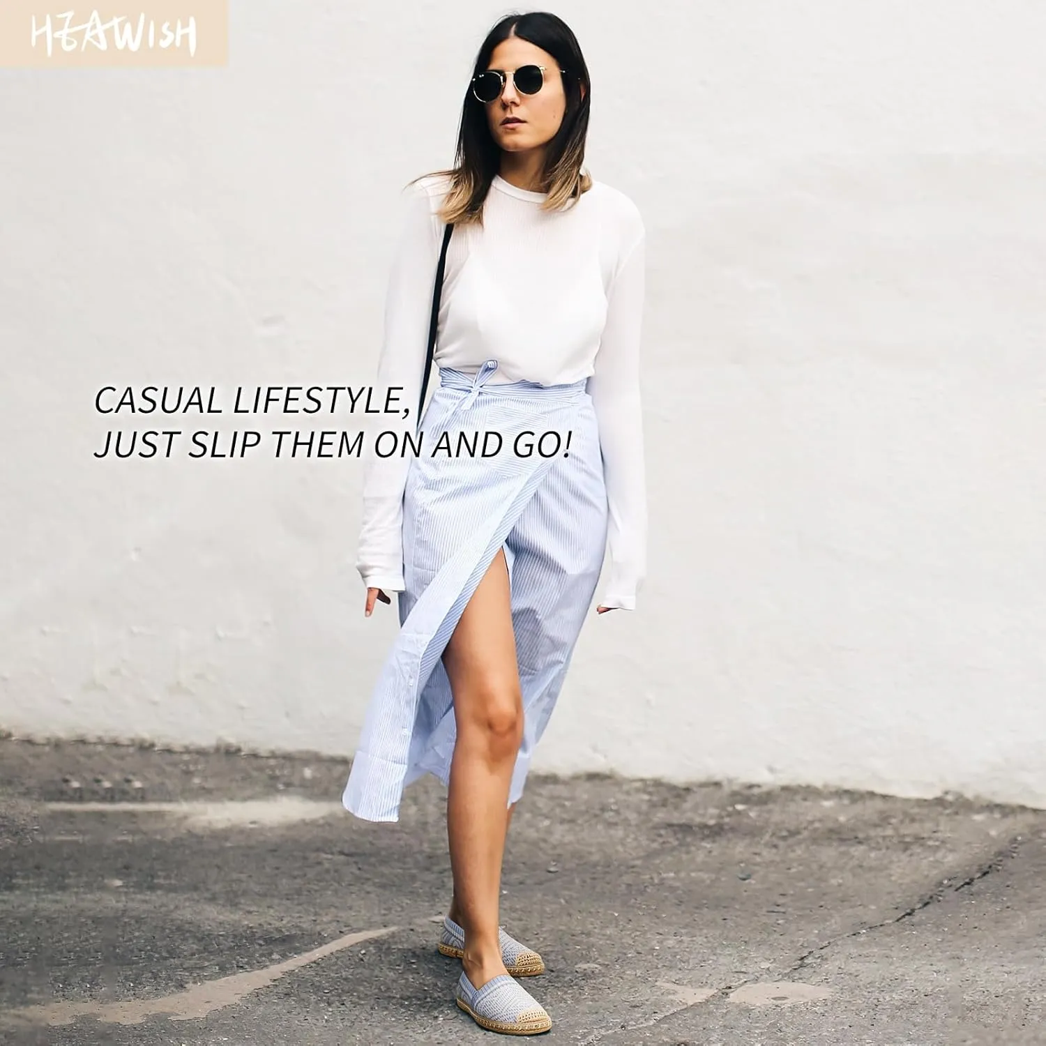 HEAWISH Ballet Flats for Women Loafer Slip on Shoes,Breathable Womens Shoes Dressy Casual Espadrilles for Women Rope Loafer Flats