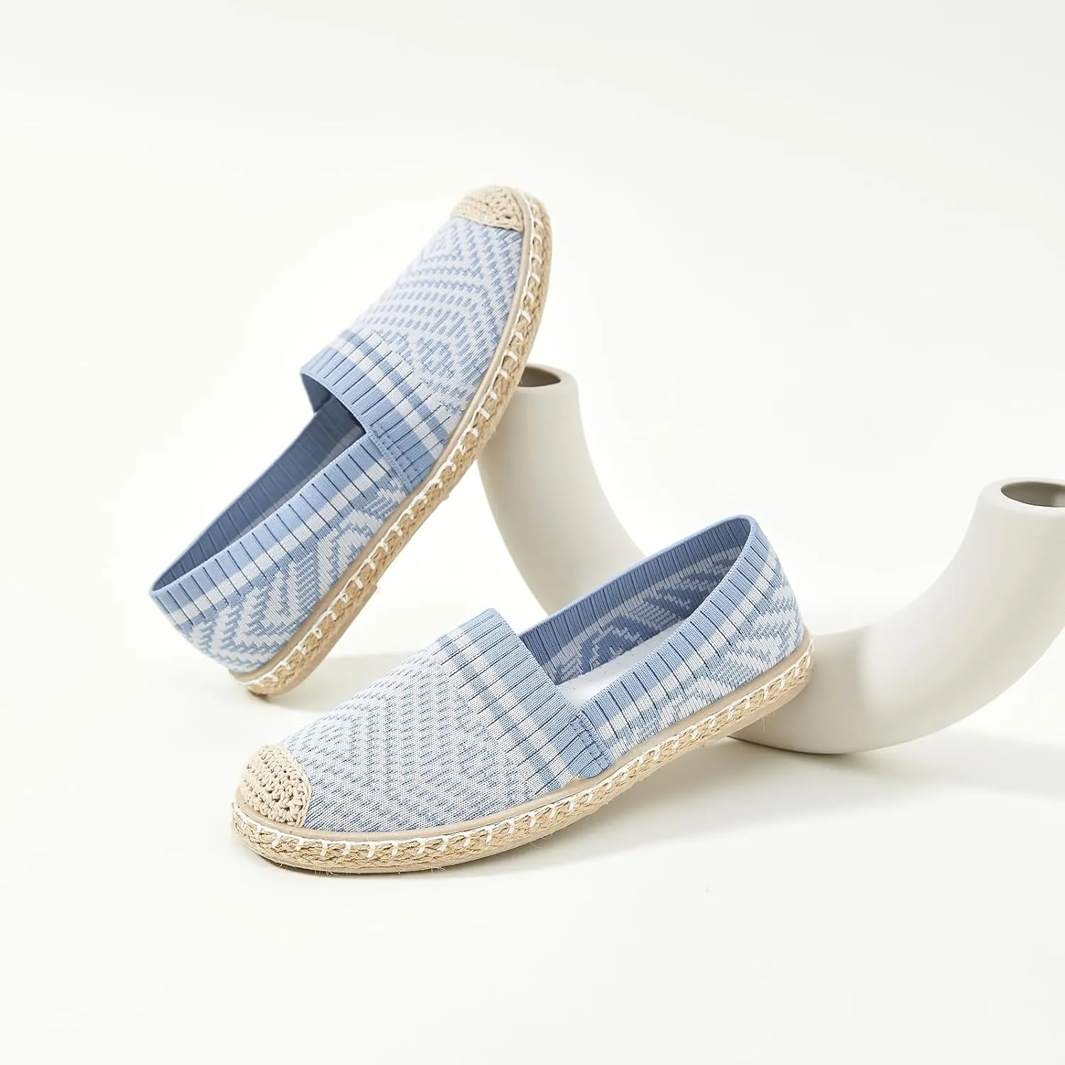 HEAWISH Ballet Flats for Women Loafer Slip on Shoes,Breathable Womens Shoes Dressy Casual Espadrilles for Women Rope Loafer Flats