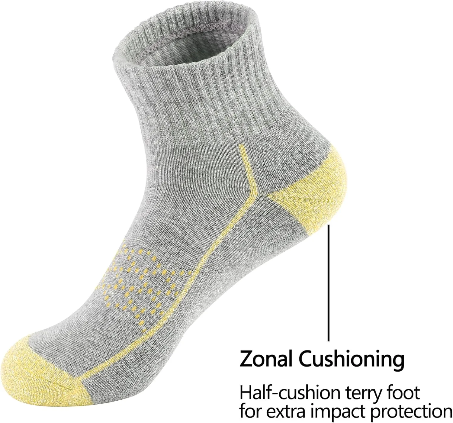 Hepsibah Womens Ankle Athletic Socks Cotton Thick Cushioned Low Cut Running Socks 6 Pack