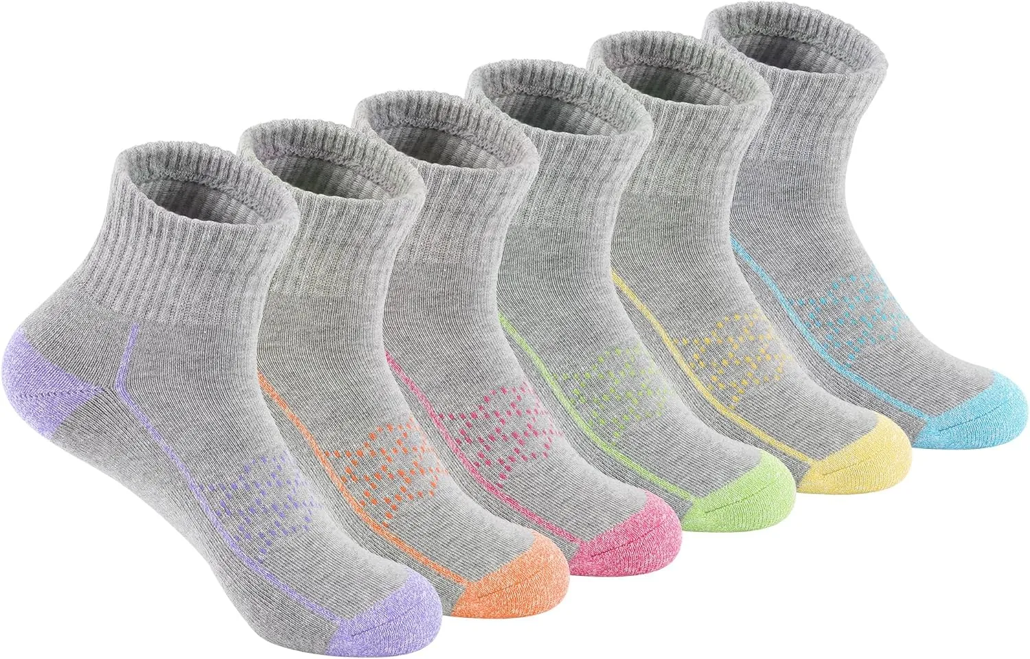 Hepsibah Womens Ankle Athletic Socks Cotton Thick Cushioned Low Cut Running Socks 6 Pack