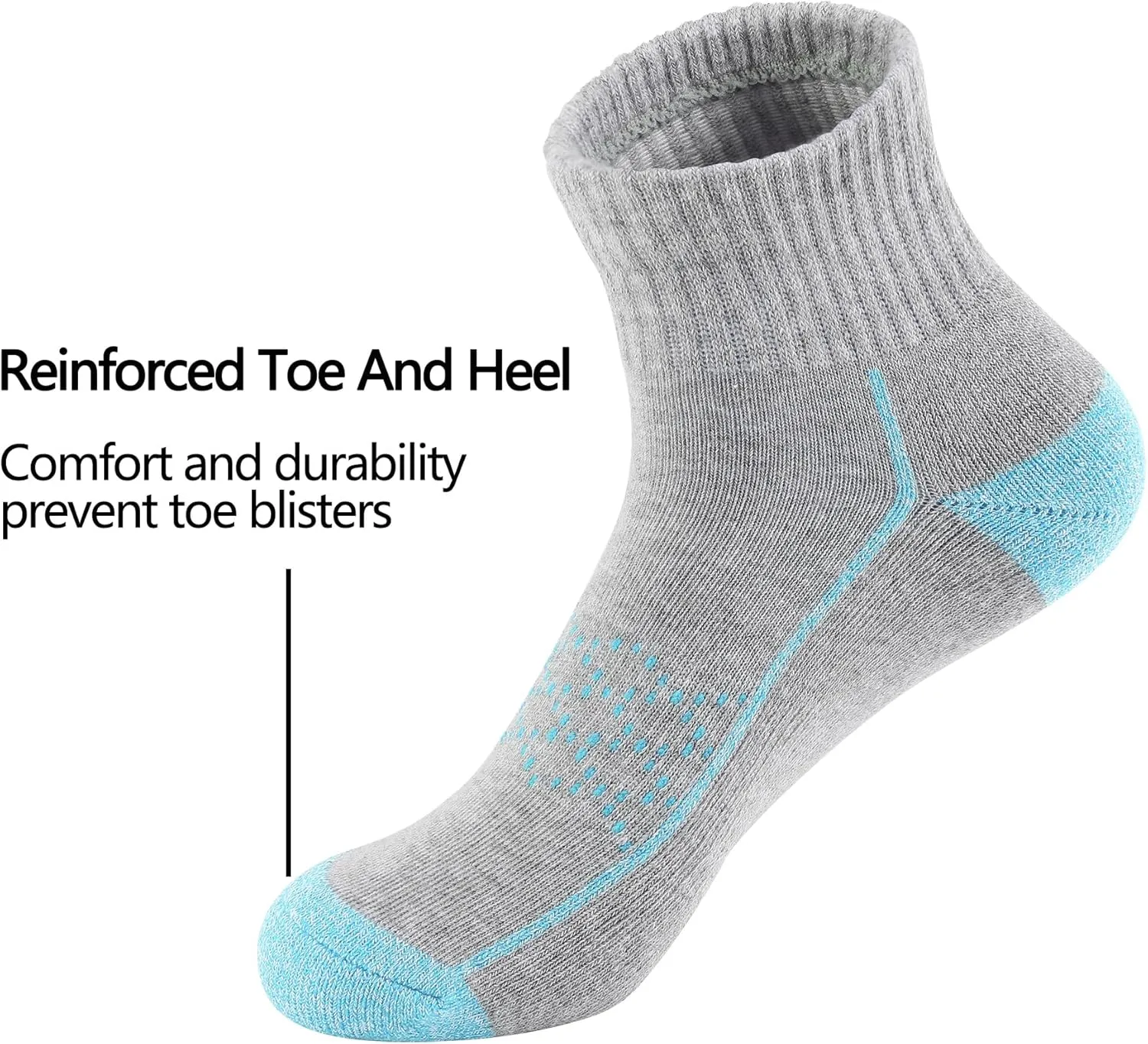 Hepsibah Womens Ankle Athletic Socks Cotton Thick Cushioned Low Cut Running Socks 6 Pack