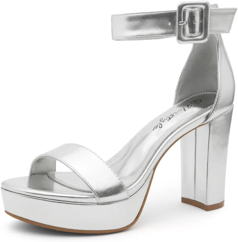 Herstyle Platform Heels for Women – 4 Inch Chunky Block Heeled Sandals | Open Toe Dressy Strappy High Heels with Ankle Strap for Wedding, Prom, Graduation & 2025 Events